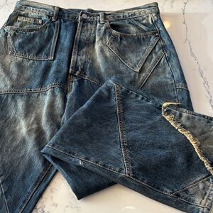 MNML Distressed Blue Relaxed Jeans